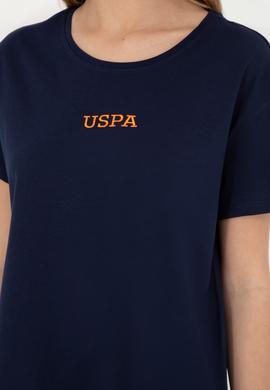 Kadın Lacivert Bisiklet Yaka Tişört - 50285886015