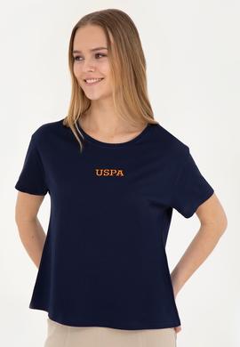 Kadın Lacivert Bisiklet Yaka Tişört - 50285886015