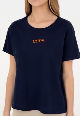 Kadın Lacivert Bisiklet Yaka Tişört - 50285886015