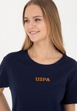 Kadın Lacivert Bisiklet Yaka Tişört - 50285886015