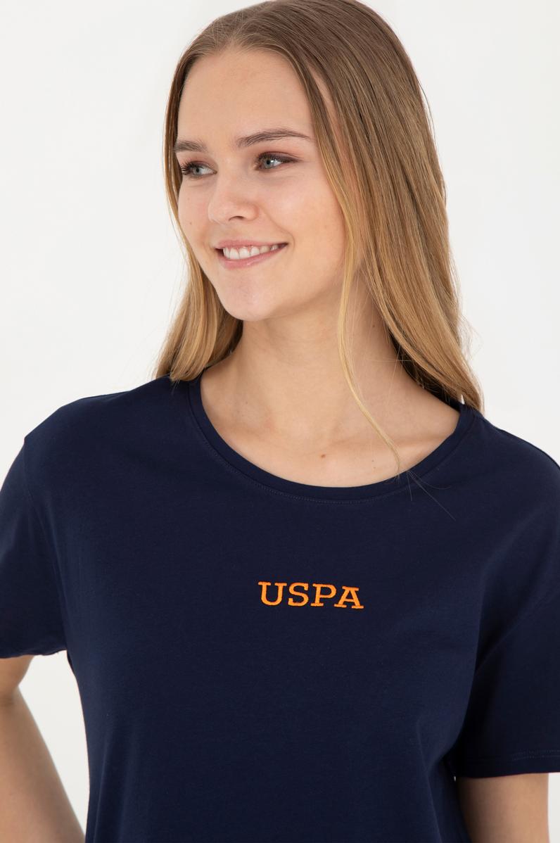 Kadın Lacivert Bisiklet Yaka Tişört