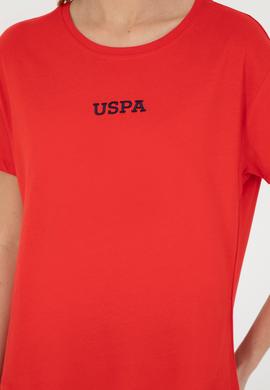 Kadın Kırmızı Bisiklet Yaka Tişört - 50285886033