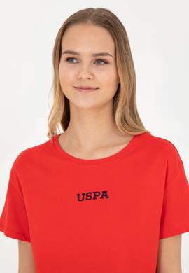 Kadın Kırmızı Bisiklet Yaka Tişört - 50285886033