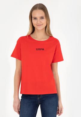 Kadın Kırmızı Bisiklet Yaka Tişört - 50285886033