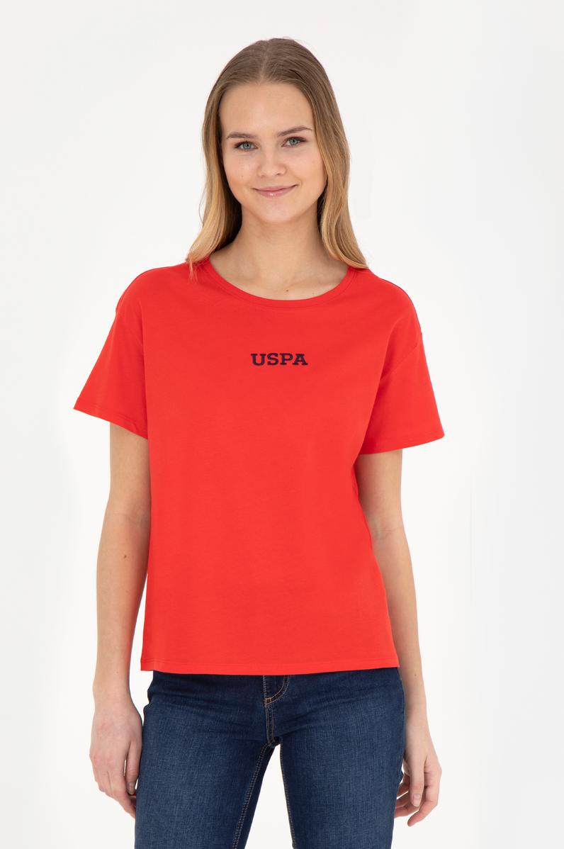 Kadın Kırmızı Bisiklet Yaka Tişört