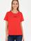 Kadın Kırmızı Bisiklet Yaka Tişört