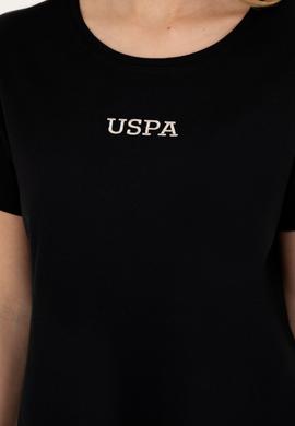 Kadın Siyah Bisiklet Yaka Tişört - 50285886041