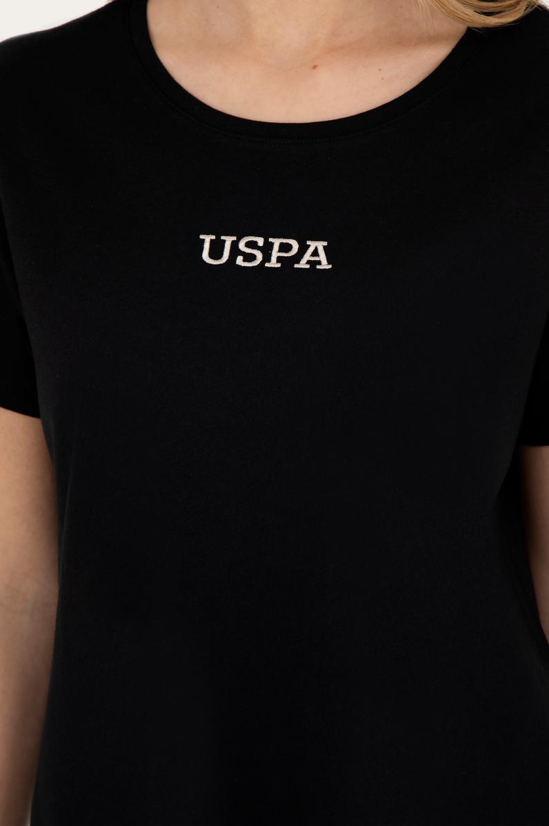 Kadın Siyah Bisiklet Yaka Tişört