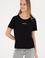Kadın Siyah Bisiklet Yaka Tişört