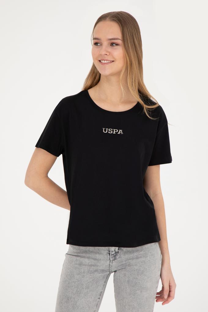 Kadın Siyah Bisiklet Yaka Tişört