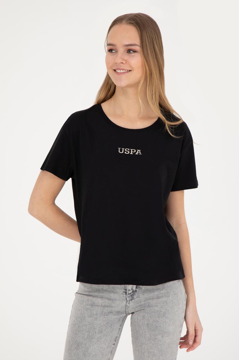 Kadın Siyah Bisiklet Yaka Tişört