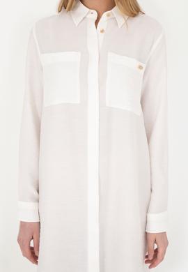 Kadın Ekru Mini Boy Dokuma Elbise - 50285640035