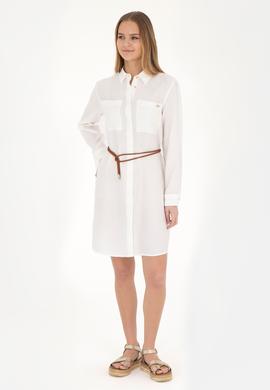 Kadın Ekru Mini Boy Dokuma Elbise - 50285640035