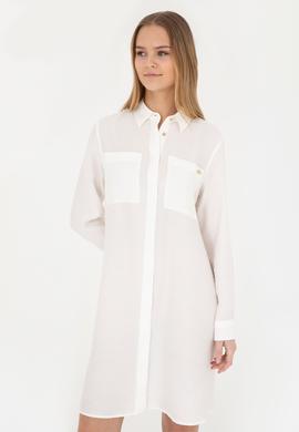 Kadın Ekru Mini Boy Dokuma Elbise - 50285640035