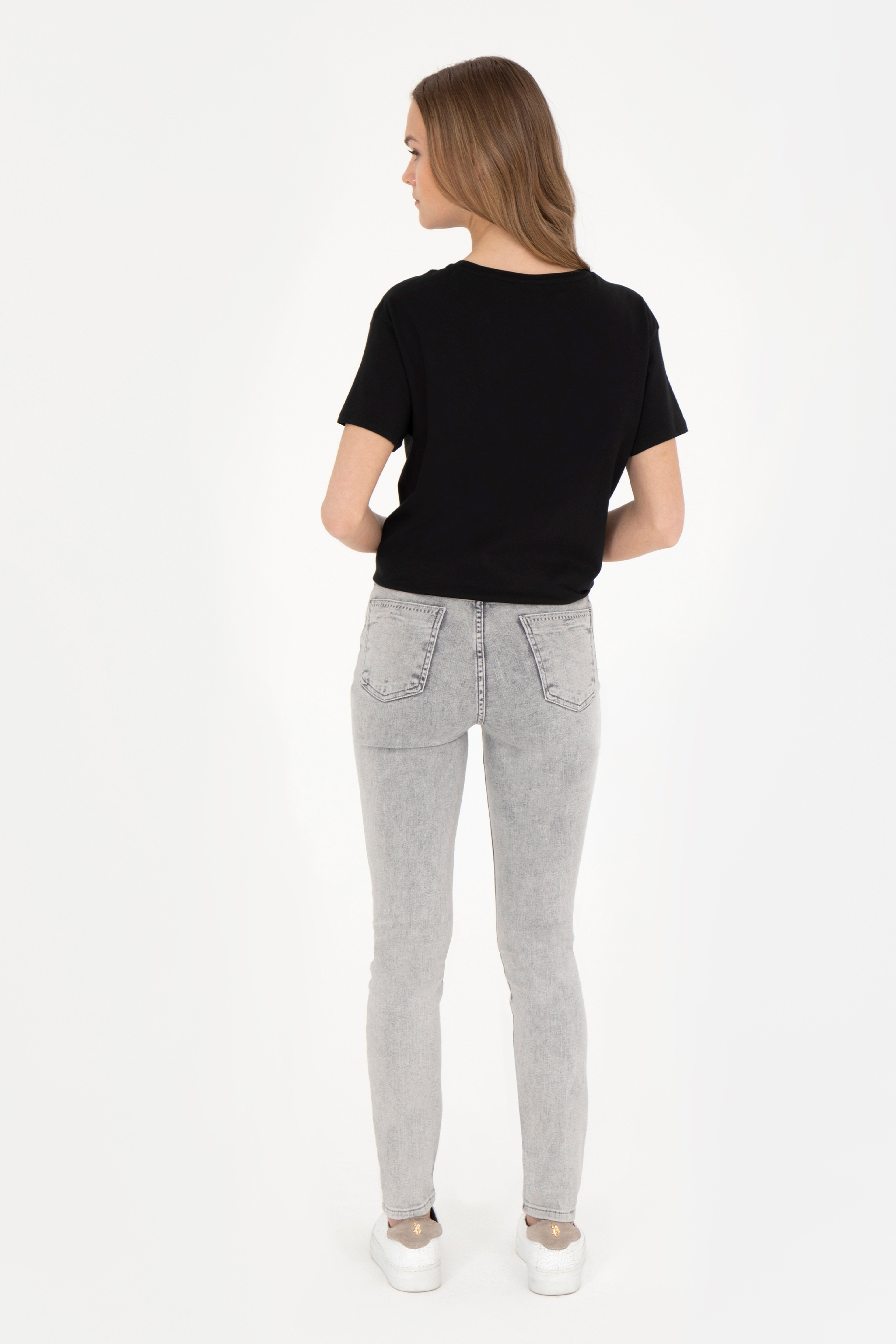 Kadın Gri Skinny Fit Jean Pantolon