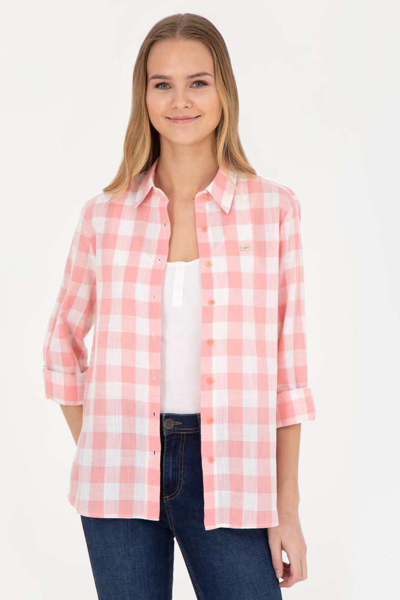 Kadın Somon Uzun Kollu Gömlek - 50280935011