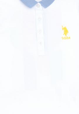 Kız Çocuk Beyaz Polo Yaka Örme Elbise - 50283337003