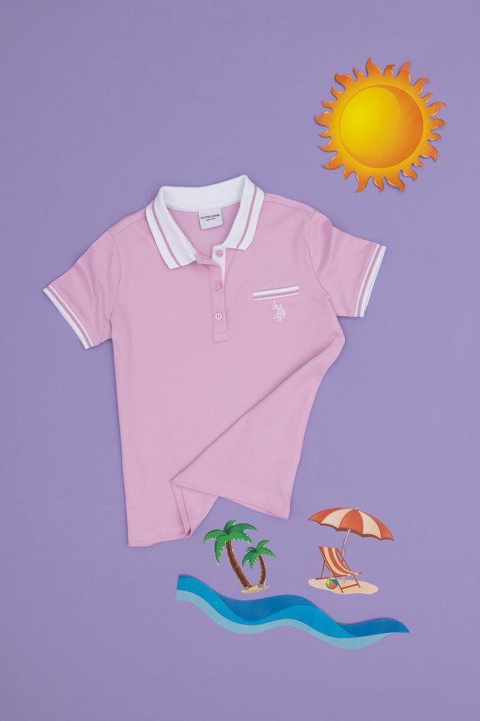 Kız Çocuk Pembe Polo Yaka Tişört
