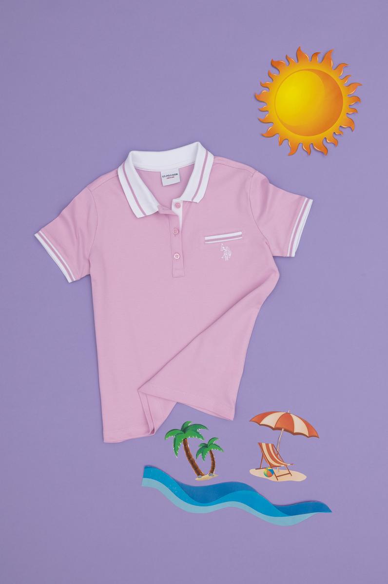 Kız Çocuk Pembe Polo Yaka Tişört