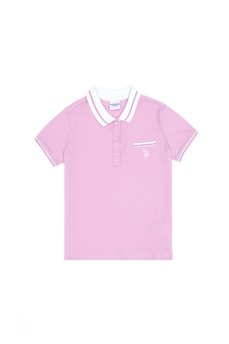 Kız Çocuk Pembe Polo Yaka Tişört - 50288680012