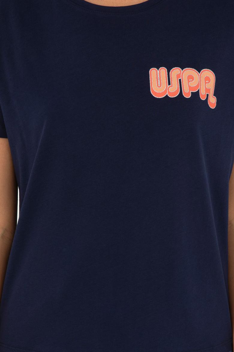 Kadın Lacivert Bisiklet Yaka Tişört - 50286050013