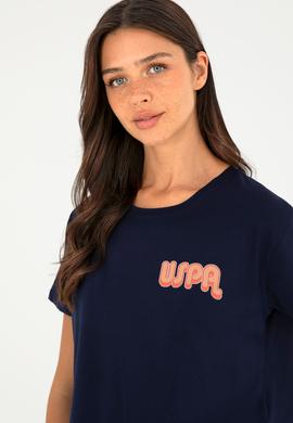 Kadın Lacivert Bisiklet Yaka Tişört - 50286050013