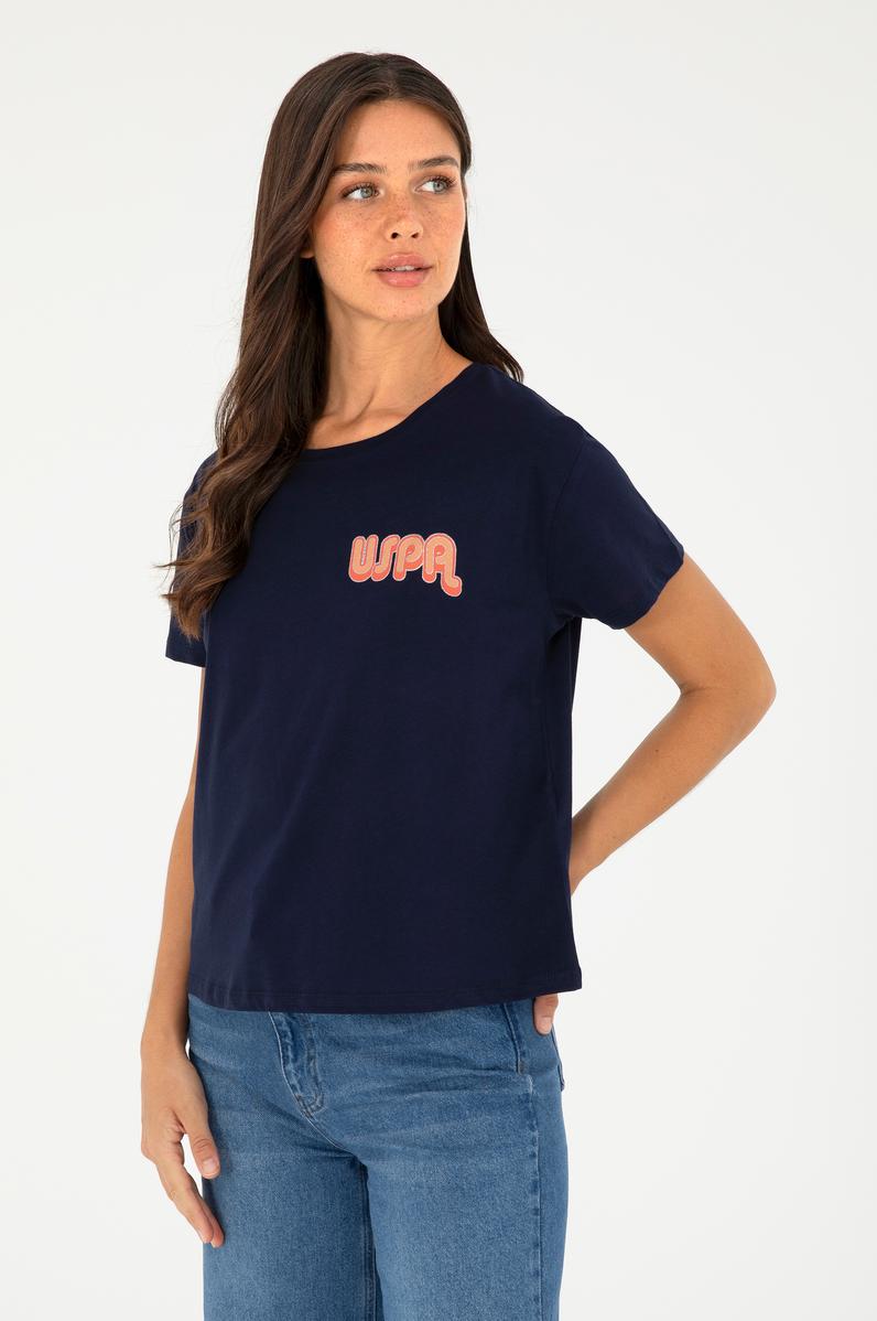 Kadın Lacivert Bisiklet Yaka Tişört