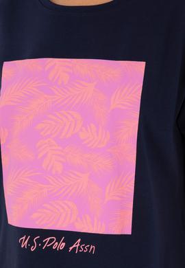 Kadın Lacivert Bisiklet Yaka Tişört - 50294760005