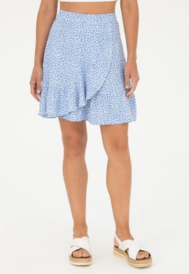 Kadın Mavi Mini Boy Dokuma Etek - 50282570012