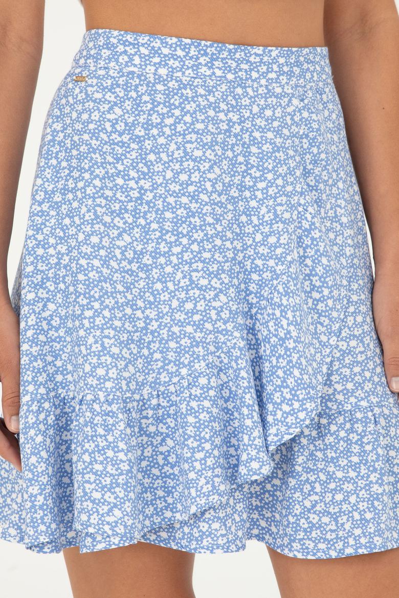 Kadın Mavi Mini Boy Dokuma Etek - 50282570012