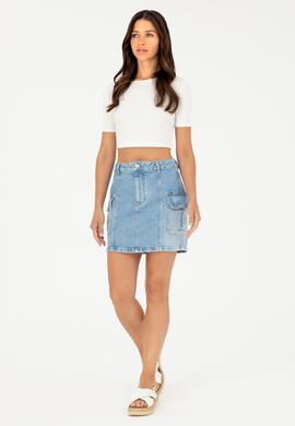 Kadın Açık Mavi Jean Etek - 50283315013