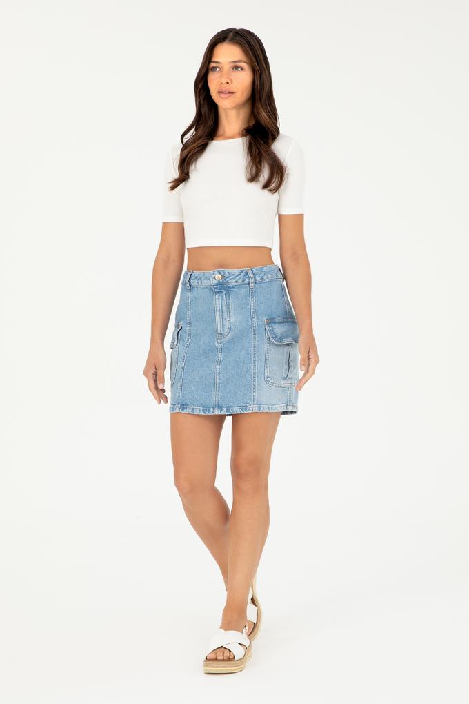 Kadın Açık Mavi Jean Etek