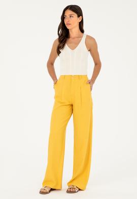 Kadın Safran Kanvas Pantolon - 50285239034