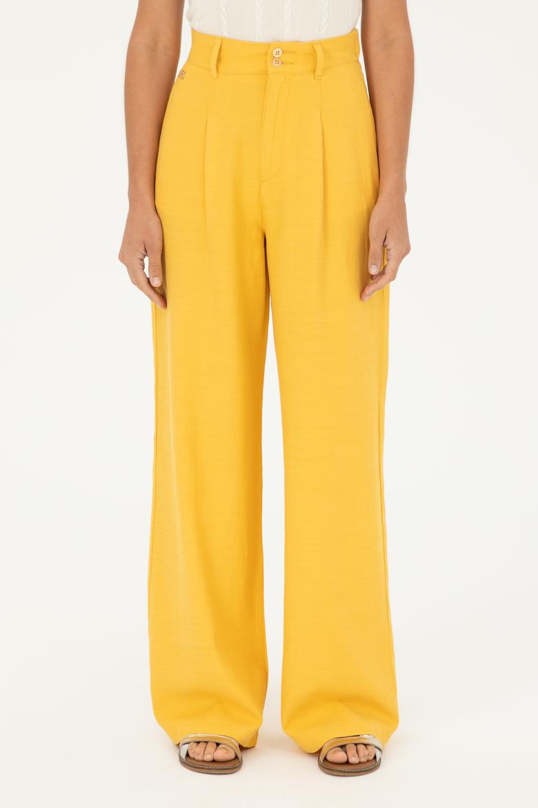 Kadın Safran Kanvas Pantolon - 50285239034