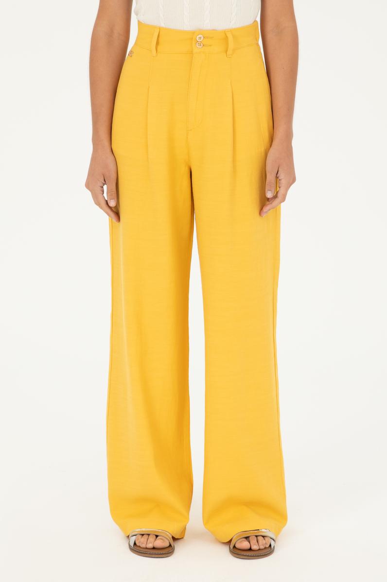 Kadın Safran Kanvas Pantolon