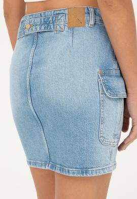 Kadın Açık Mavi Jean Etek - 50283315013