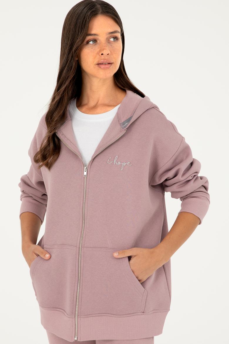 Kadın Menekşe Kapüşonlu Sweatshirt - 50297077020