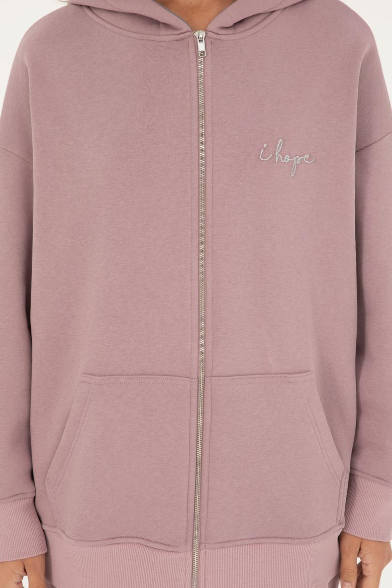 Kadın Menekşe Kapüşonlu Sweatshirt - 50297077020