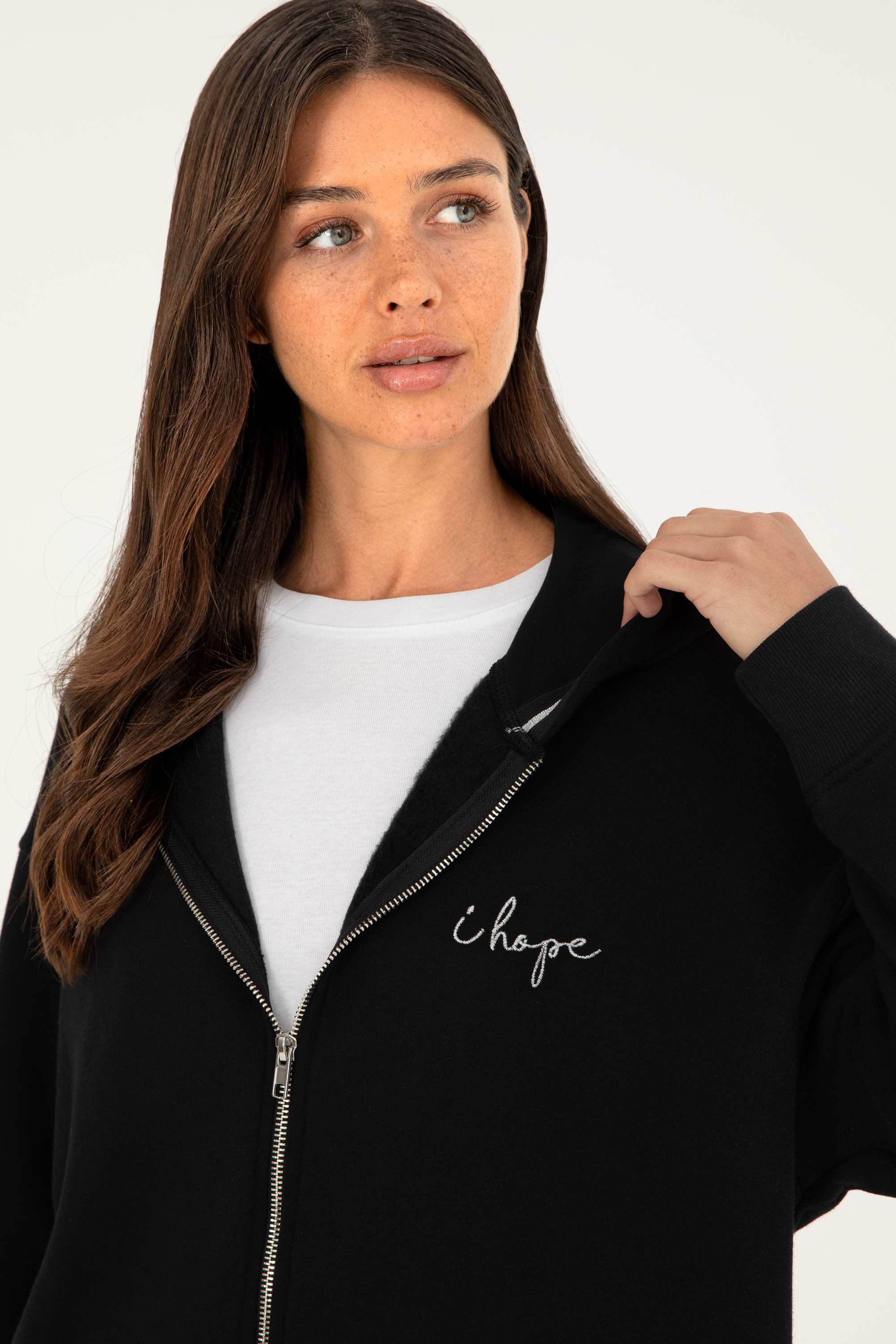 Kadın Siyah Kapüşonlu Sweatshirt