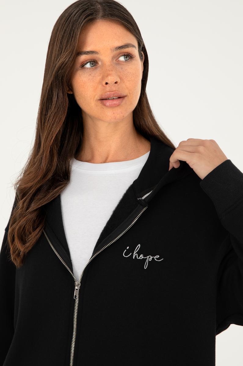 Kadın Siyah Kapüşonlu Sweatshirt