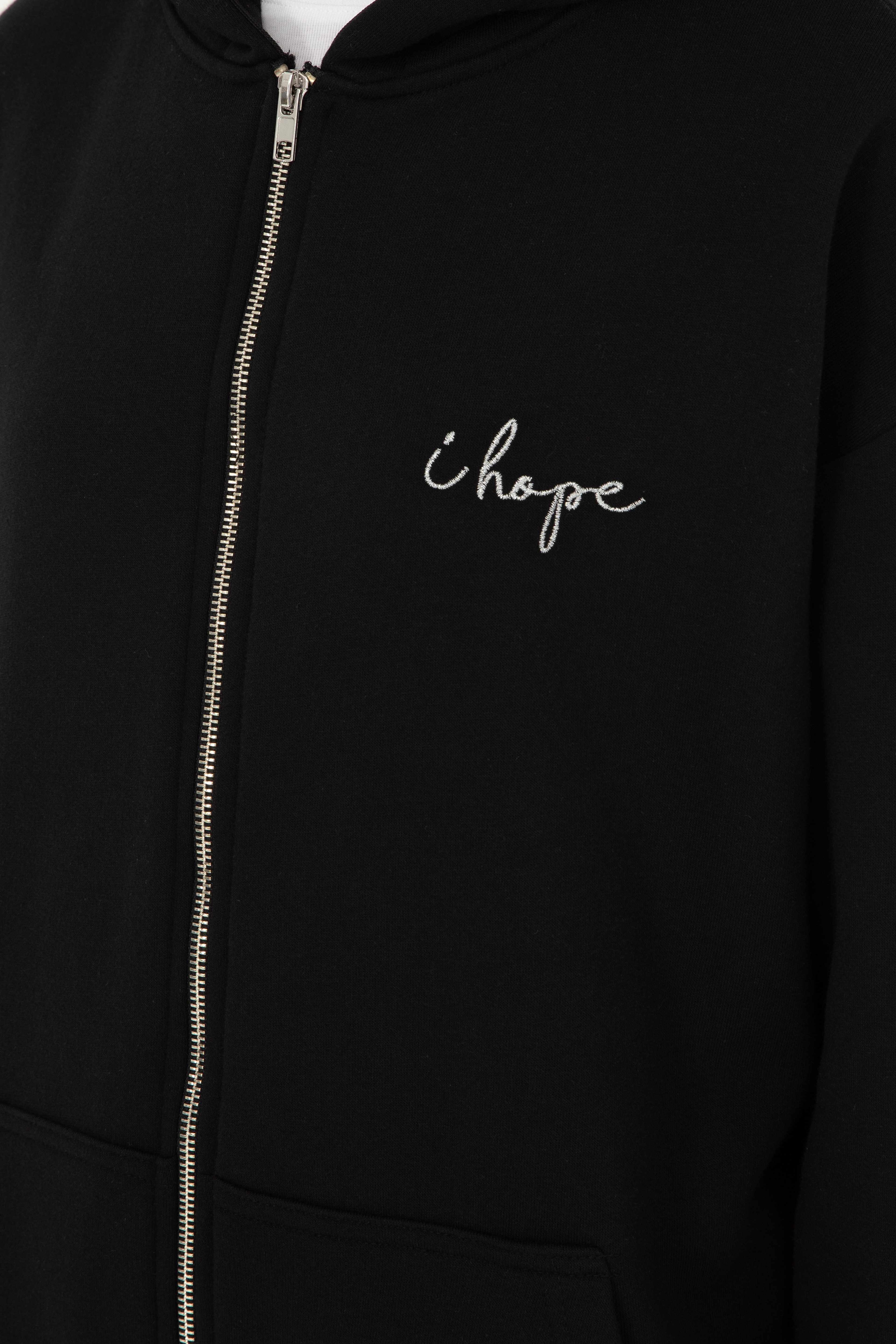 Kadın Siyah Kapüşonlu Sweatshirt - Image 7