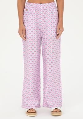 Kadın Pembe Loose Relax Fit Kanvas Pantolon - 50282346004