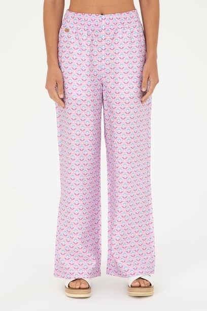 Kadın Pembe Loose Relax Fit Kanvas Pantolon