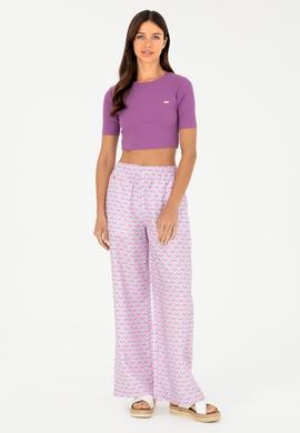 Kadın Pembe Loose Relax Fit Kanvas Pantolon - 50282346004