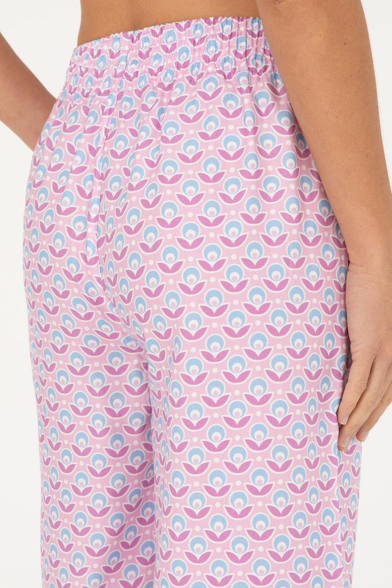 Kadın Pembe Loose Relax Fit Kanvas Pantolon - 50282346004