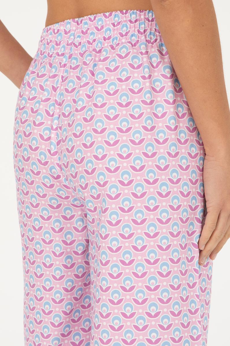 Kadın Pembe Loose Relax Fit Kanvas Pantolon