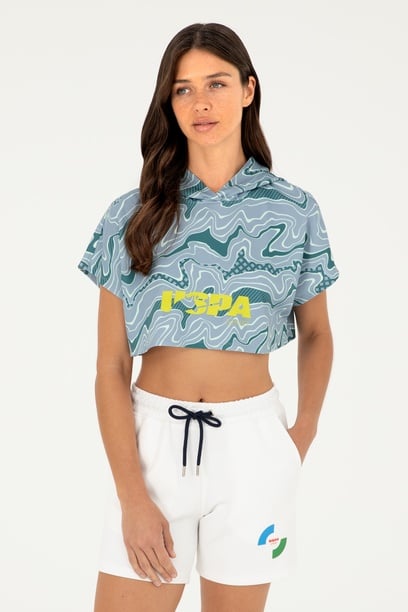 Kadın Koyu Yeşil Kapüşonlu Sweatshirt
