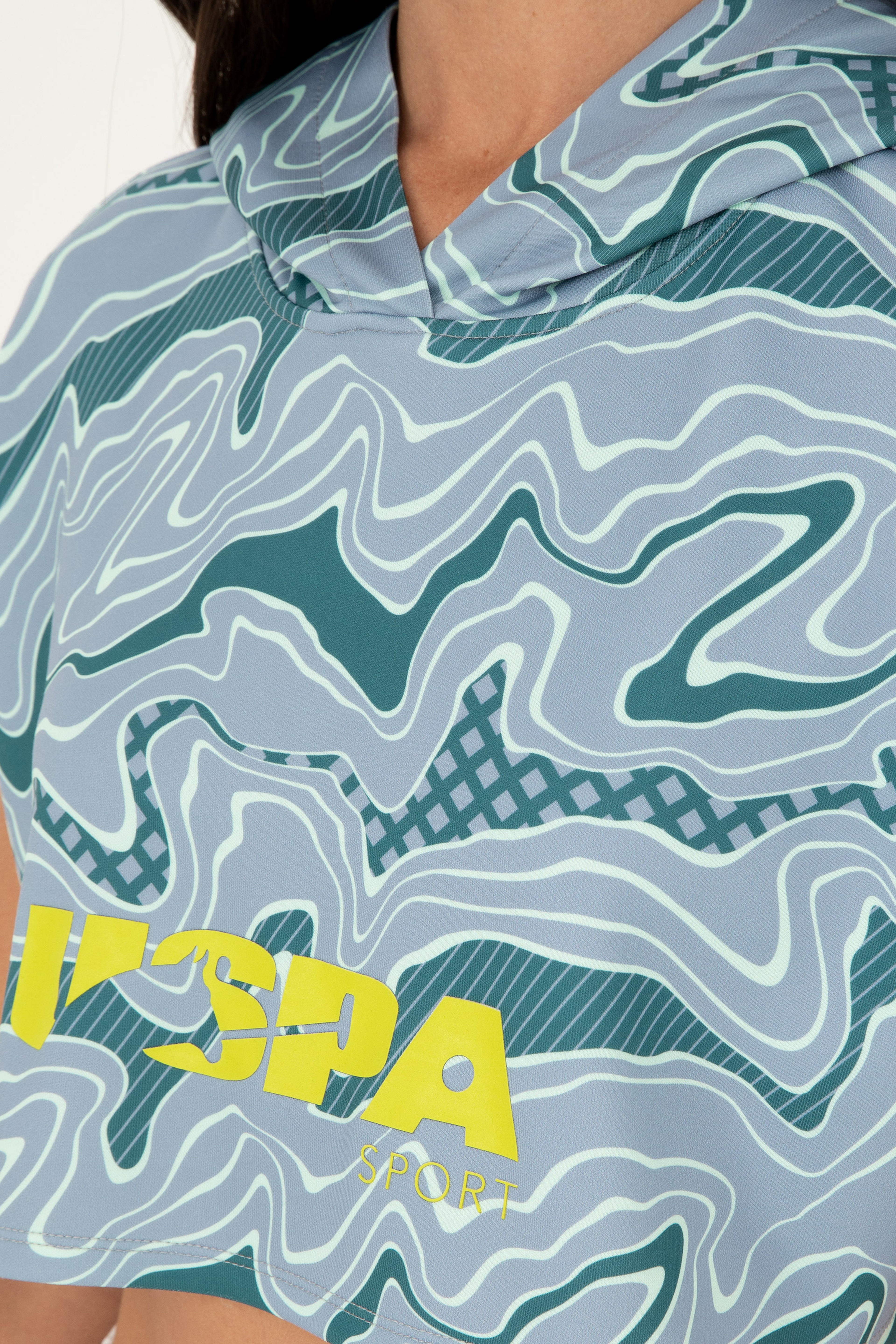 Kadın Koyu Yeşil Kapüşonlu Sweatshirt - Image 7
