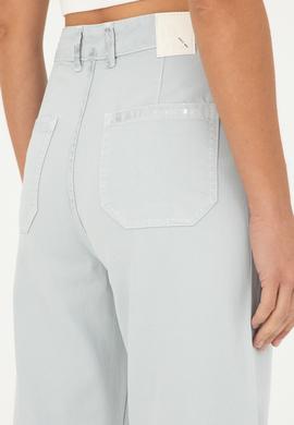 Kadın Açık Mavi Loose Cropped Fit Jean Pantolon - 50282743006