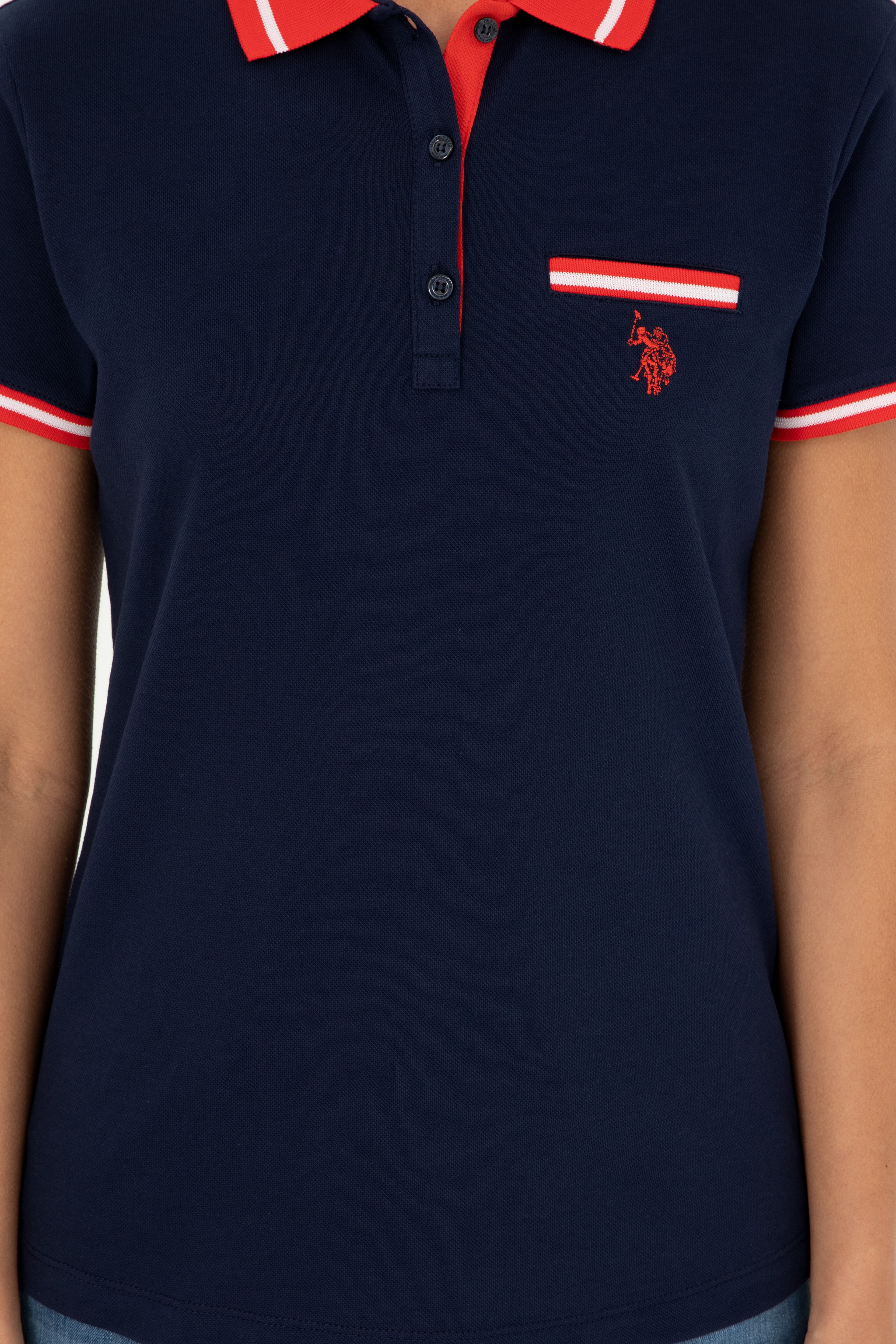 Kadın Lacivert Polo Yaka Tişört - Image 6